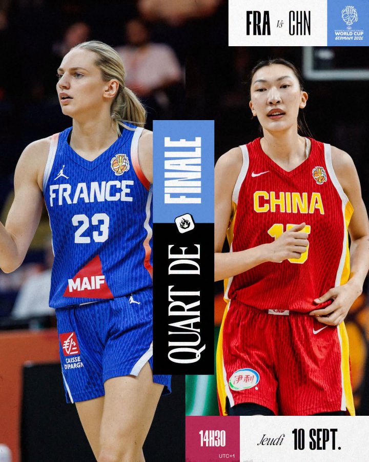 Quart de Finale Coupe du Monde Féminin : FRANCE vs CHINE