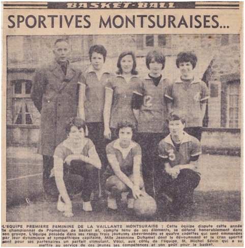 PHOTO N8 Equipe seniors filles 1965-66 (ouest-France)