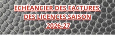 Echéancier des factures des licences saison 2026-27