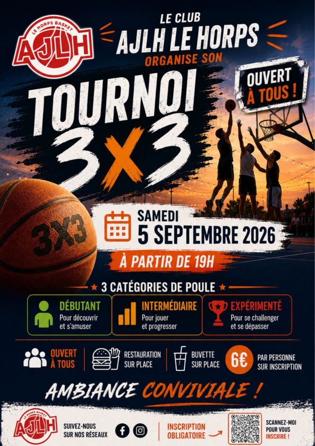 Tournoi 3 x 3 organisé par AJLH Le HORPS